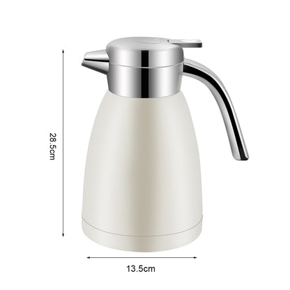 SOGA 2X 2.2L Stainless Steel Kettle Insulated Vacuum Flask Water Coffee Jug Thermal White