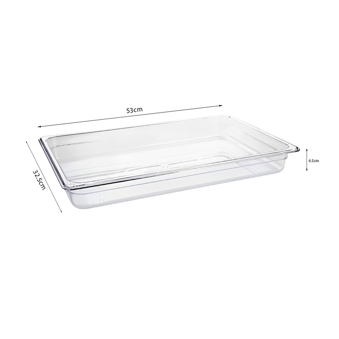 SOGA 65mm Clear Gastronorm GN Pan 1/1 Food Tray Storage