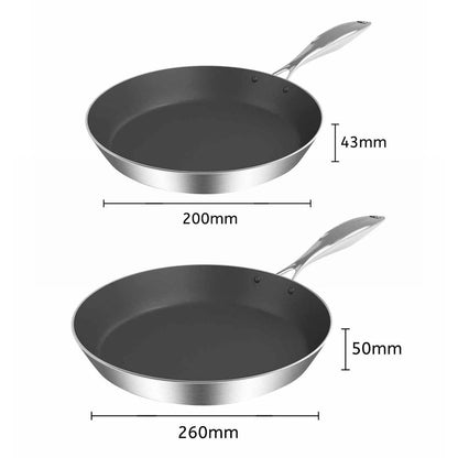 SOGA Dual Burners Cooktop Stove, 20cm and 26cm Induction Frying Pan Skillet