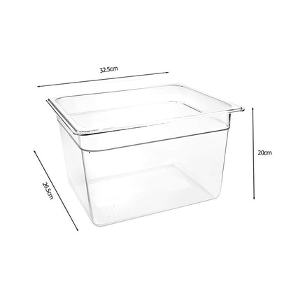 SOGA 200mm Clear Gastronorm GN Pan 1/2 Food Tray Storage