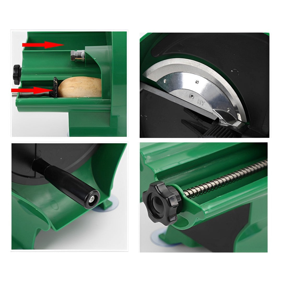 SOGA Commercial Manual Vegetable Fruit Slicer Kitchen Cutter Machine Green