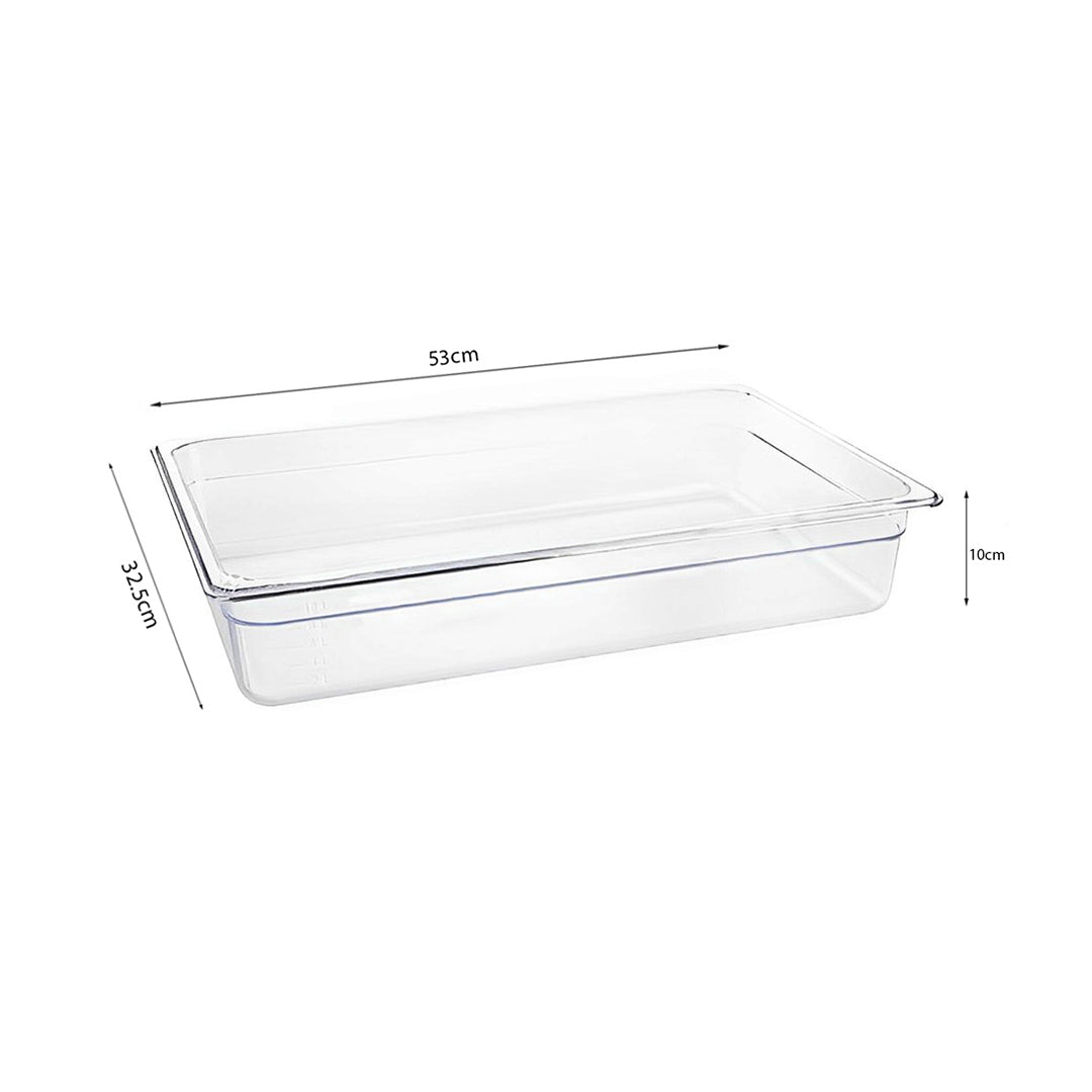 SOGA 100mm Clear Gastronorm GN Pan 1/1 Food Tray Storage