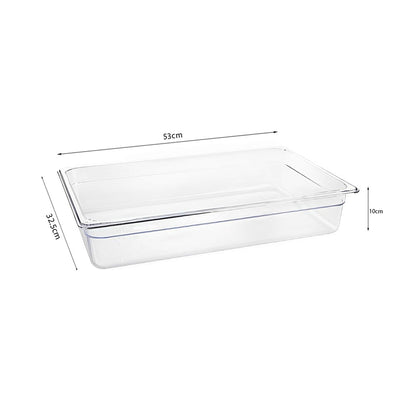 SOGA 100mm Clear Gastronorm GN Pan 1/1 Food Tray Storage