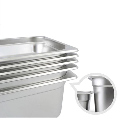 SOGA 4X Gastronorm GN Pan Full Size 1/3 GN Pan 6.5 cm Deep Stainless Steel Tray