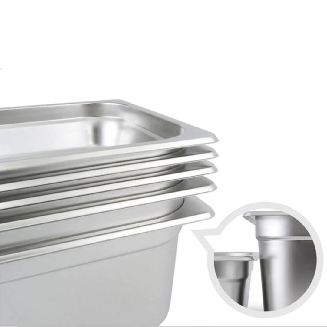 SOGA Gastronorm GN Pan Full Size 1/3 GN Pan 6.5 cm Deep Stainless Steel Tray