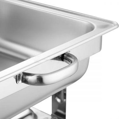 SOGA 4.5L Dual Tray Stainless Steel Roll Top Chafing Dish Food Warmer