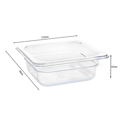 SOGA 65mm Clear Gastronorm GN Pan 1/6 Food Tray Storage with Lid