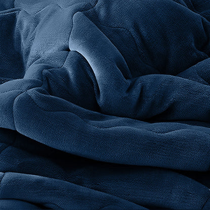 SOGA Navy Blue Throw Blanket Warm Cozy Double Sided Thick Flannel Coverlet Fleece Bed Sofa Comforter