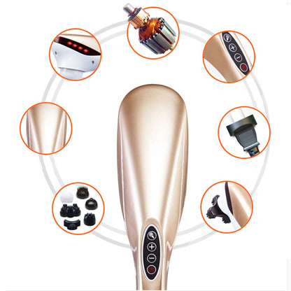 SOGA 2X 6 Heads Portable Handheld Massager Soothing Stimulate Blood Flow Shoulder Gold