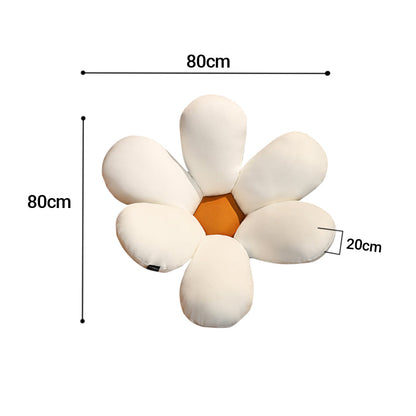 SOGA White Daisy Flower Shape Cushion Soft Leaning Bedside Pad Floor Plush Pillow Home Decor