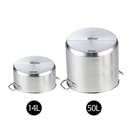 SOGA 14L Wide Stock Pot  and 50L Tall Top Grade Thick Stainless Steel Stockpot 18/10