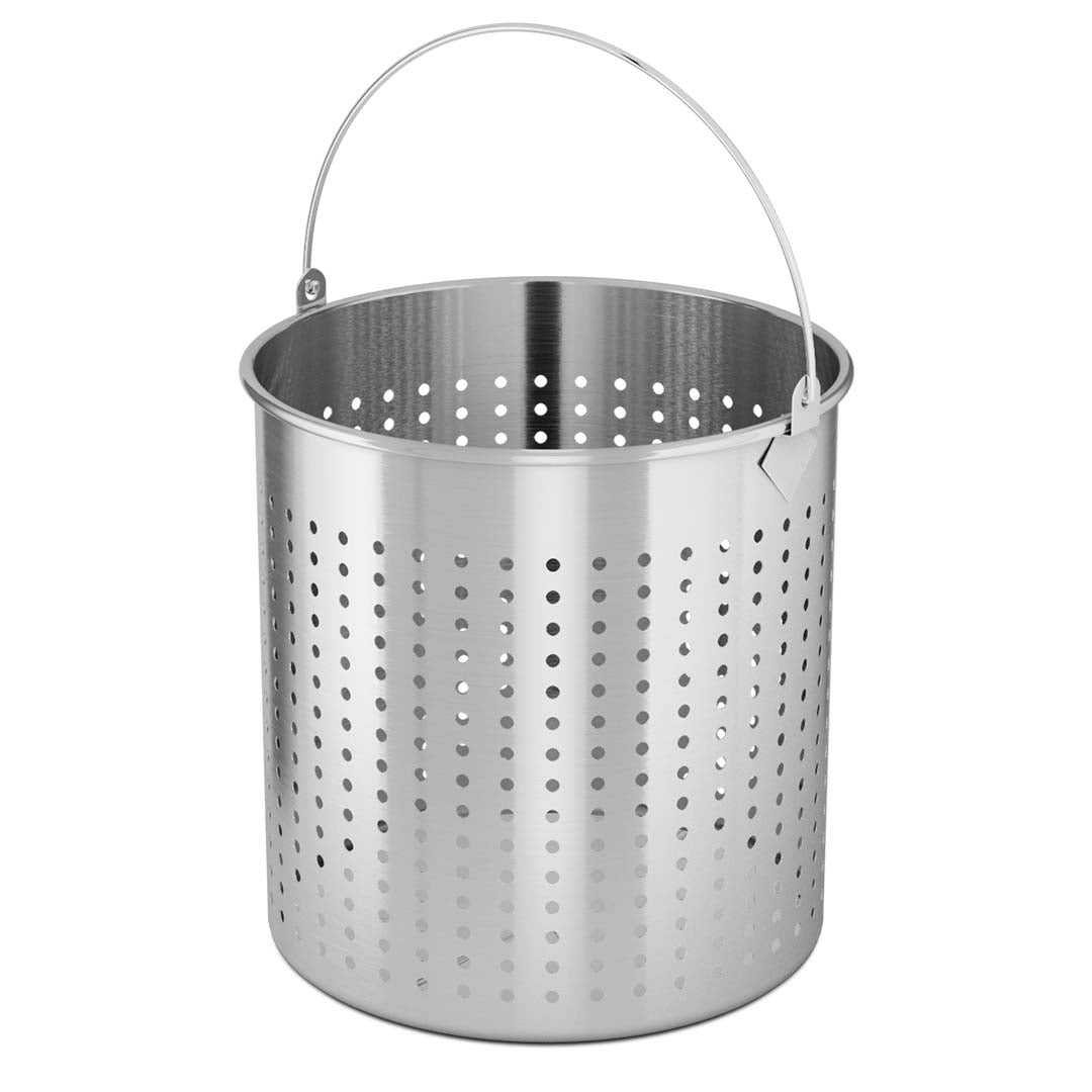 SOGA 2X 12L 18/10 Stainless Steel Perforated Stockpot Basket Pasta Strainer with Handle