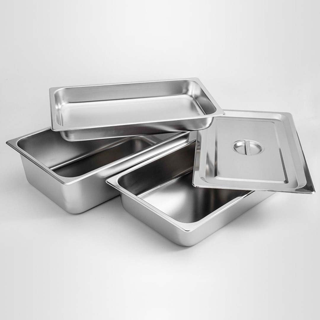 SOGA Gastronorm GN Pan Full Size 1/1 GN Pan 10cm Deep Stainless Steel Tray With Lid