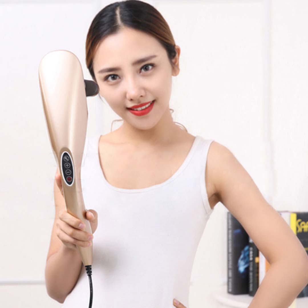 SOGA 2X 6 Heads Portable Handheld Massager Soothing Stimulate Blood Flow Shoulder Gold