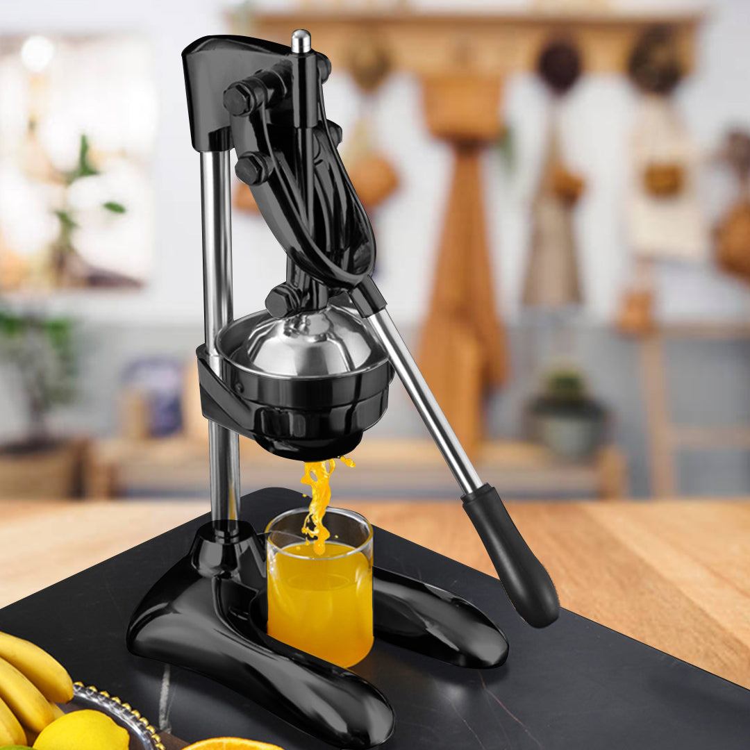 SOGA Stainless Steel Manual Juicer Hand Press Juice Extractor Squeezer Lemon Orange Citrus Black