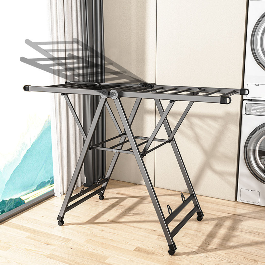 SOGA 2X 1.6m Portable Wing Shape Clothes Drying Rack Foldable Space-Saving Laundry Holder