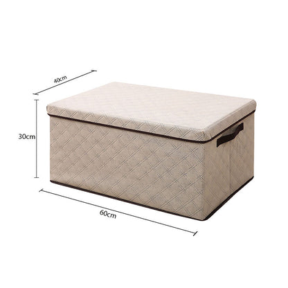 SOGA Extra Large Beige Non-Woven Diamond Quilt Grid Fabric Storage/Organizer Box