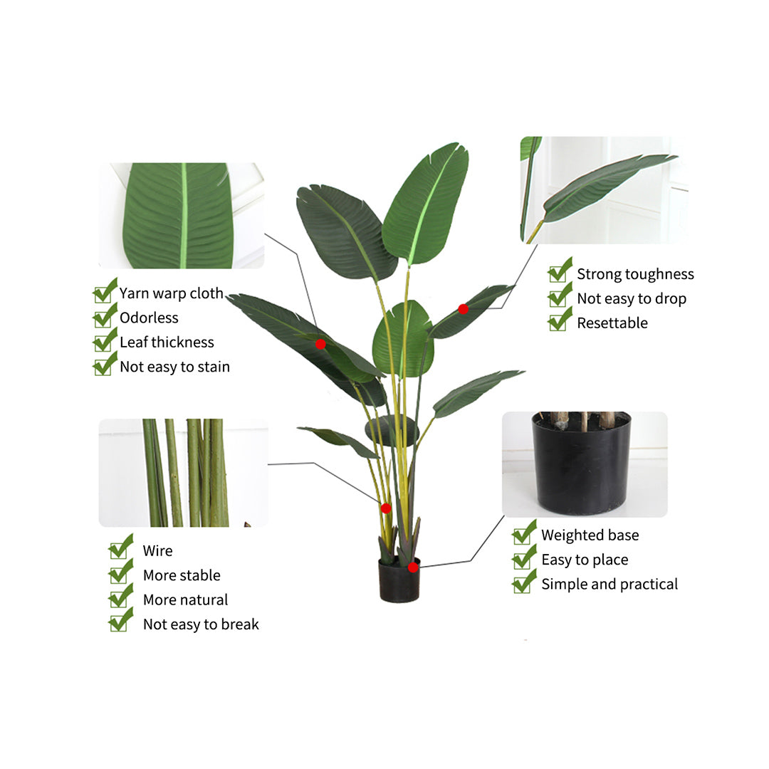 SOGA 2X 180cm Green Artificial Indoor Nordic Wind Traveller Banana Plant Fake Decorative Tree