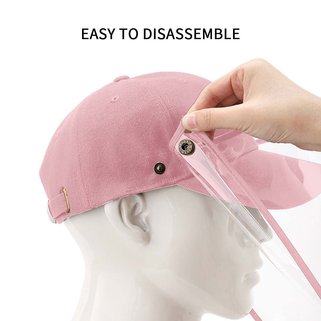 2X Outdoor Protection Hat Anti-Fog Pollution Dust Protective Cap Full Face HD Shield Cover Kids Pink