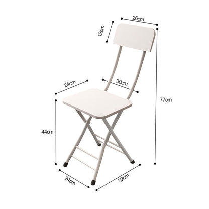 SOGA White Foldable Chair Space Saving Lightweight Portable Stylish Seat Home Decor Set of 2