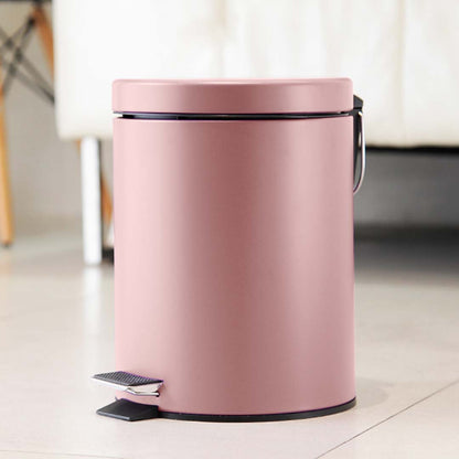 SOGA 4X 12L Foot Pedal Stainless Steel Rubbish Recycling Garbage Waste Trash Bin Round Pink