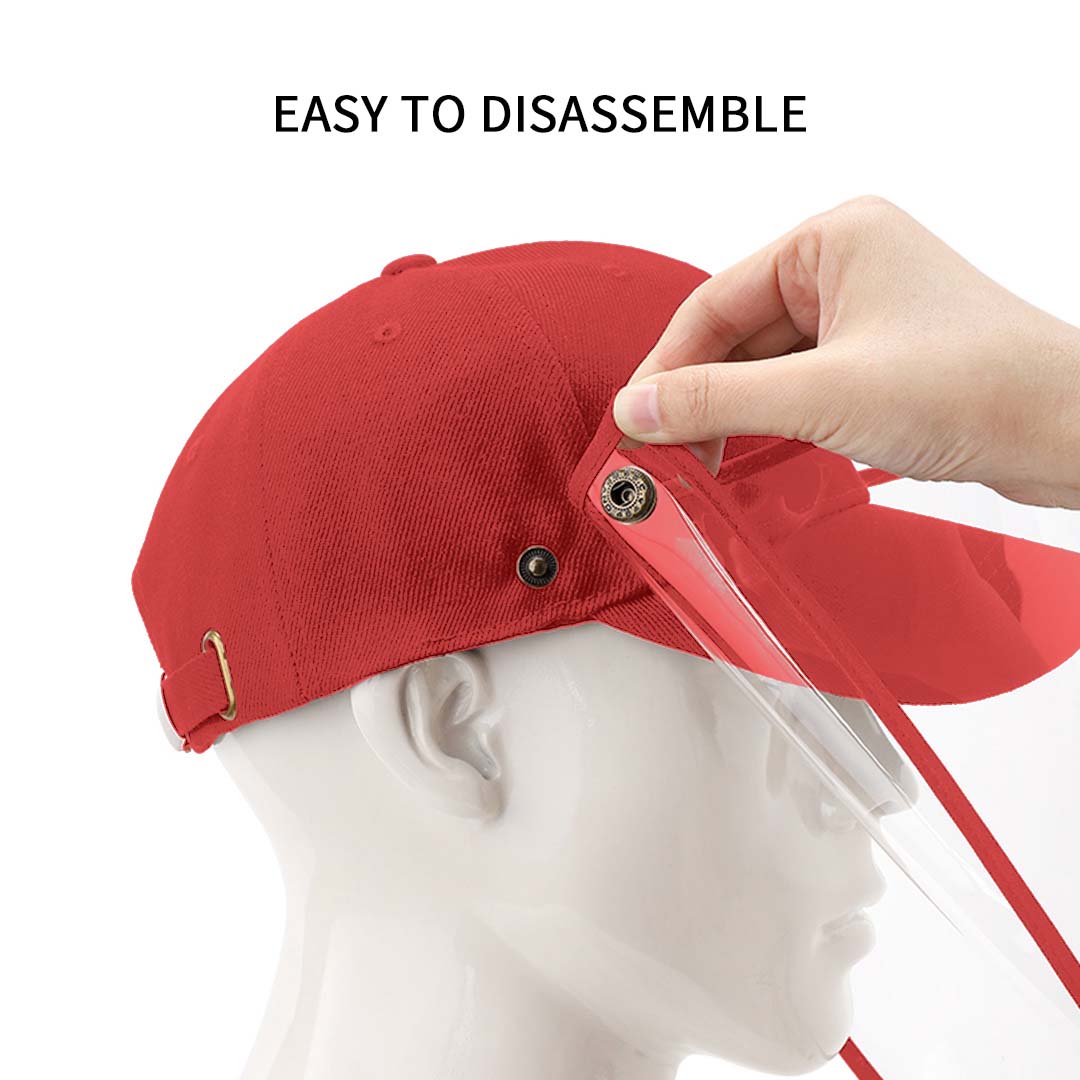 2X Outdoor Protection Hat Anti-Fog Pollution Dust Protective Cap Full Face HD Shield Cover Kids Red