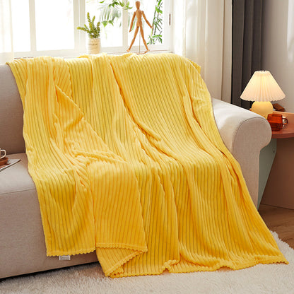 SOGA Throw Blanket Warm Cozy Striped Pattern Thin Flannel Coverlet Fleece Bed Sofa Comforter