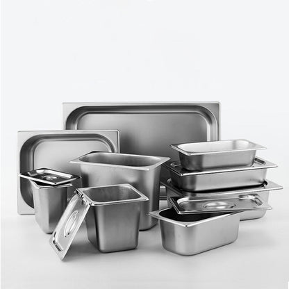 SOGA 12X Gastronorm GN Pan Full Size 1/3 GN Pan 6.5 cm Deep Stainless Steel Tray With Lid