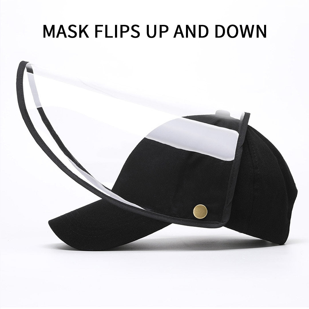 10X Outdoor Protection Hat Anti-Fog Pollution Dust Saliva Protective Cap Full Face HD Shield Cover Adult Black/White