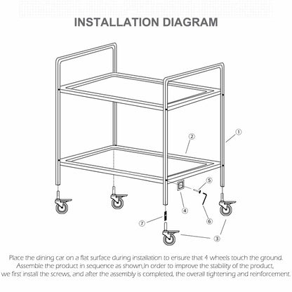 SOGA 2 Tier 85x45x90cm Stainless Steel Kitchen Trolley Bowl Collect Service Food Cart Medium