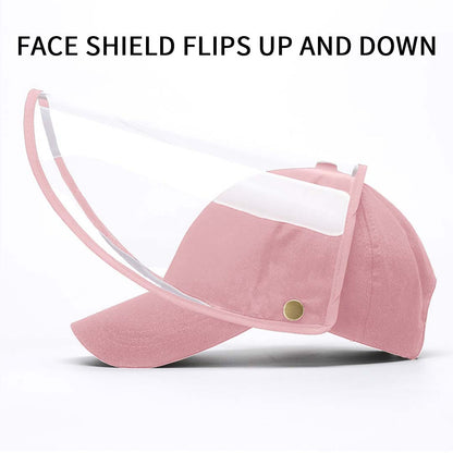 2X Outdoor Protection Hat Anti-Fog Pollution Dust Protective Cap Full Face HD Shield Cover Kids Pink