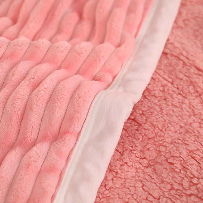 SOGA Throw Blanket Warm Cozy Double Sided Thick Flannel Coverlet Fleece Bed Sofa Comforter Pink