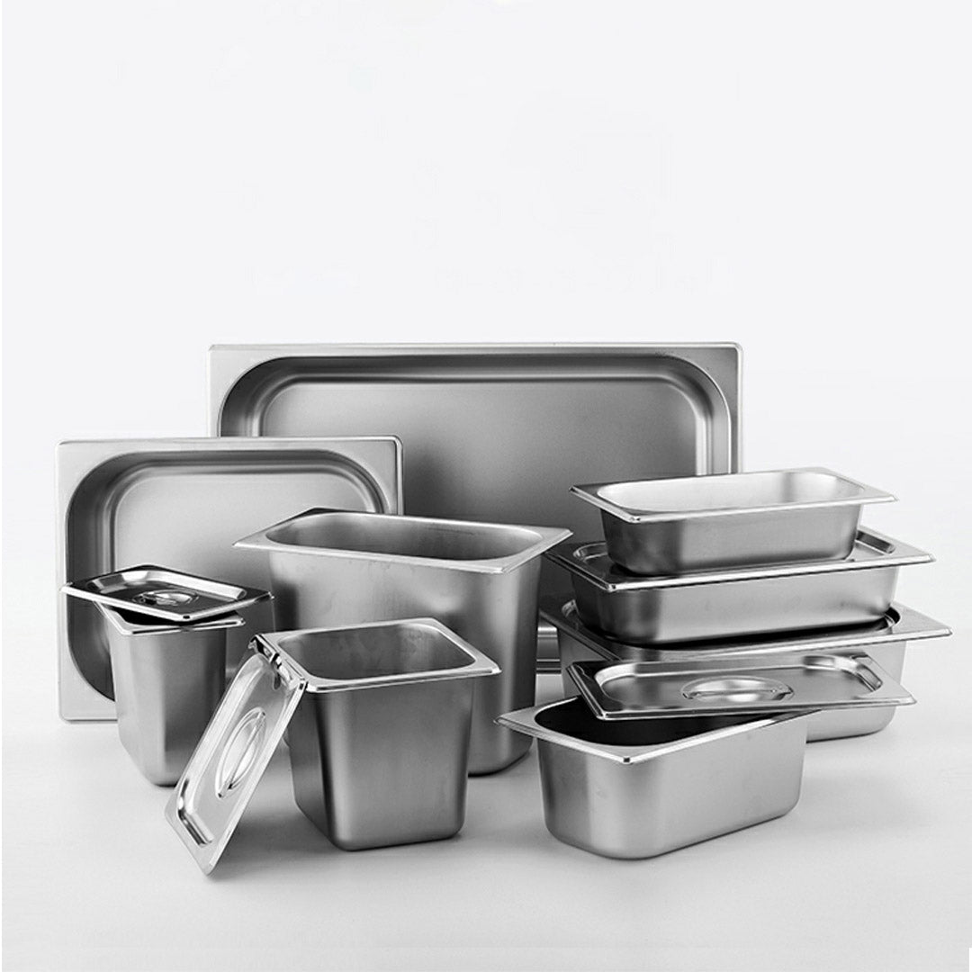 SOGA 2X Gastronorm GN Pan Full Size 1/1 GN Pan 10cm Deep Stainless Steel Tray