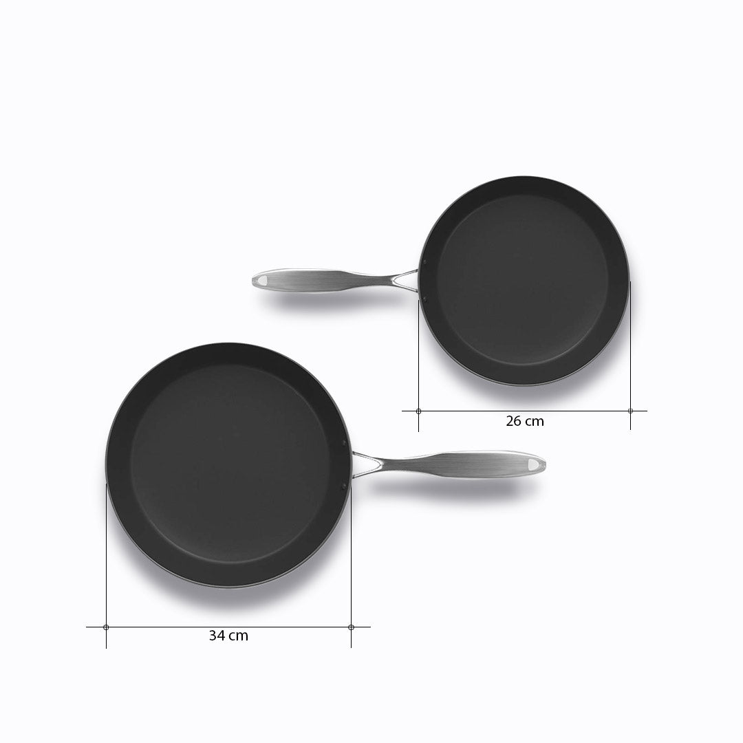 SOGA Stainless Steel Fry Pan 26cm 34cm Frying Pan Skillet Induction Non Stick Interior FryPan