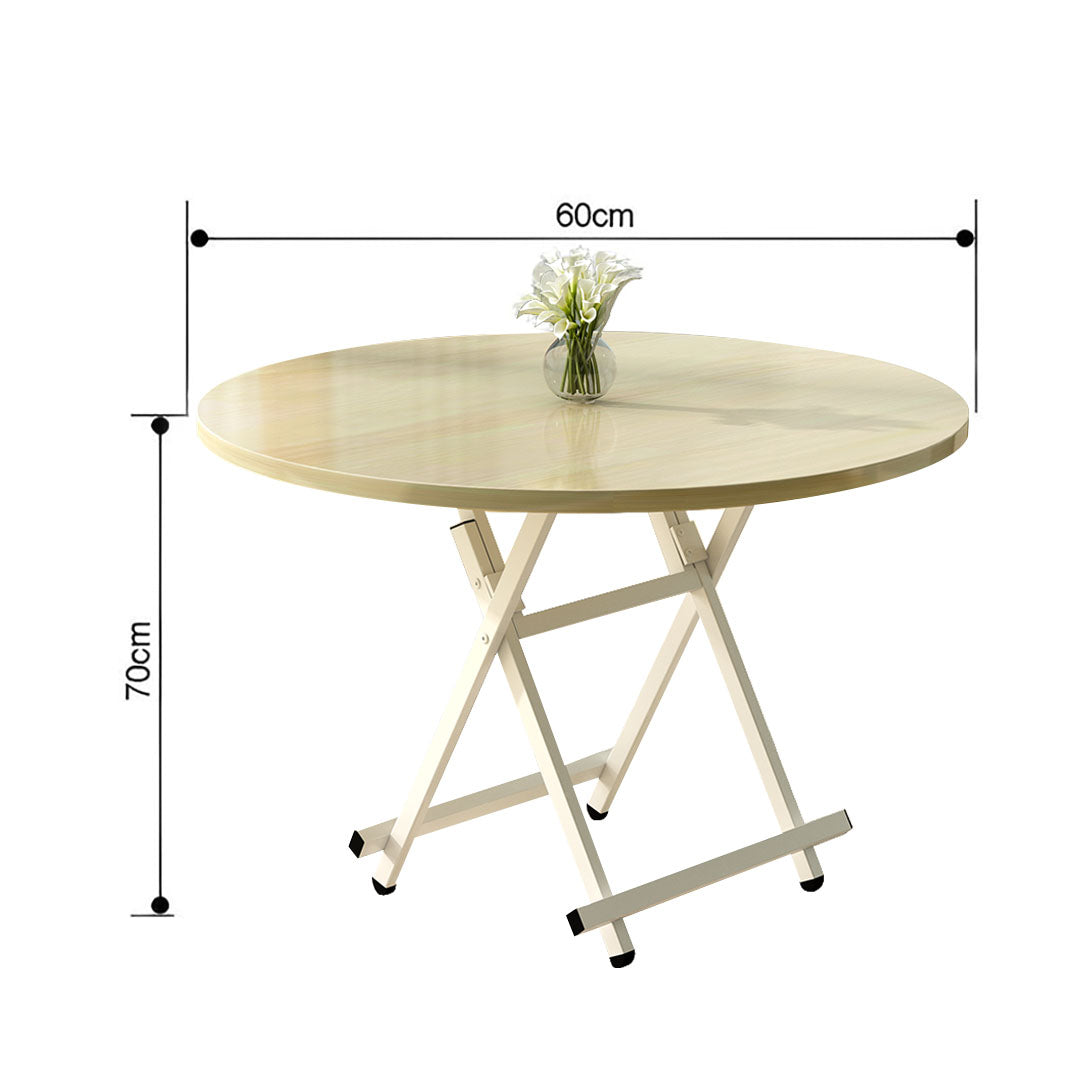 SOGA 2X Maple Grain Dining Table Portable Round Surface Space Saving Folding Desk Home Decor