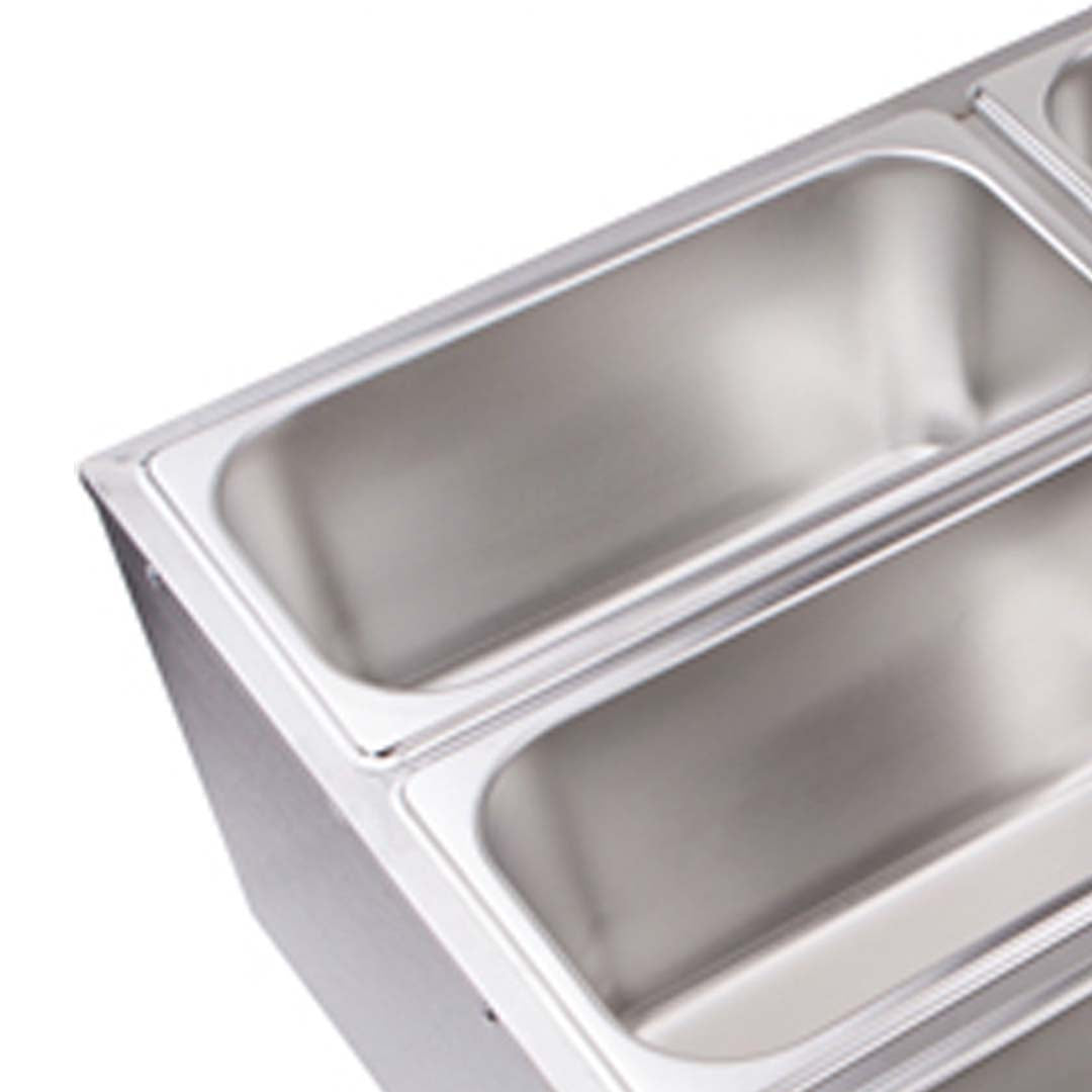 SOGA 2X Stainless Steel 4 X 1/2 GN Pan Electric Bain-Marie Food Warmer with Lid