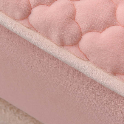 SOGA Pink 183cm Wide Mattress Cover Thick Quilted Fleece Stretchable Clover Design Bed Spread Sheet Protector with Pillow Covers