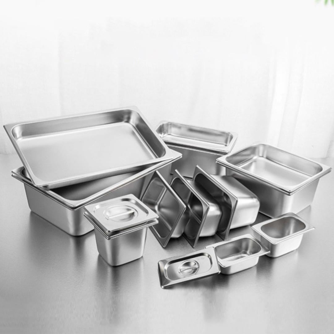 SOGA Gastronorm GN Pan Full Size 1/3 GN Pan 6.5 cm Deep Stainless Steel Tray