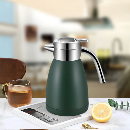 SOGA 2.2L Stainless Steel Kettle Insulated Vacuum Flask Water Coffee Jug Thermal Green