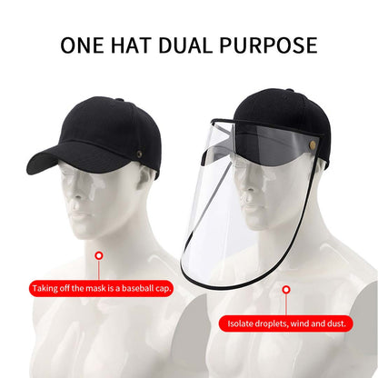 2X Outdoor Protection Hat Anti-Fog Pollution Dust Protective Cap Full Face HD Shield Cover Kids Black