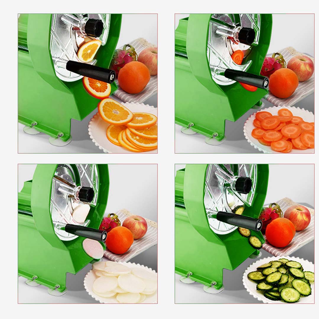 SOGA Commercial Manual Vegetable Fruit Slicer Kitchen Cutter Machine Green