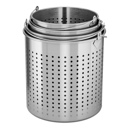 SOGA 71L 18/10 Stainless Steel Perforated Stockpot Basket Pasta Strainer with Handle