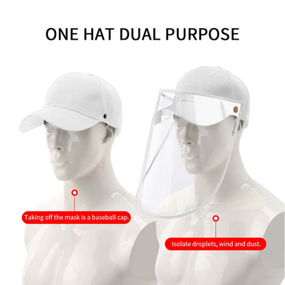 4X Outdoor Protection Hat Anti-Fog Pollution Dust Protective Cap Full Face HD Shield Cover Adult White