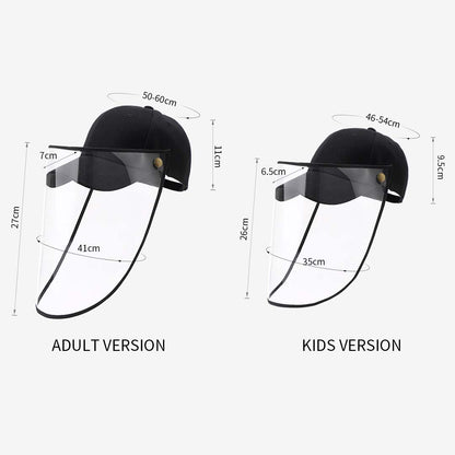 4X Outdoor Protection Hat Anti-Fog Pollution Dust Protective Cap Full Face HD Shield Cover Adult White