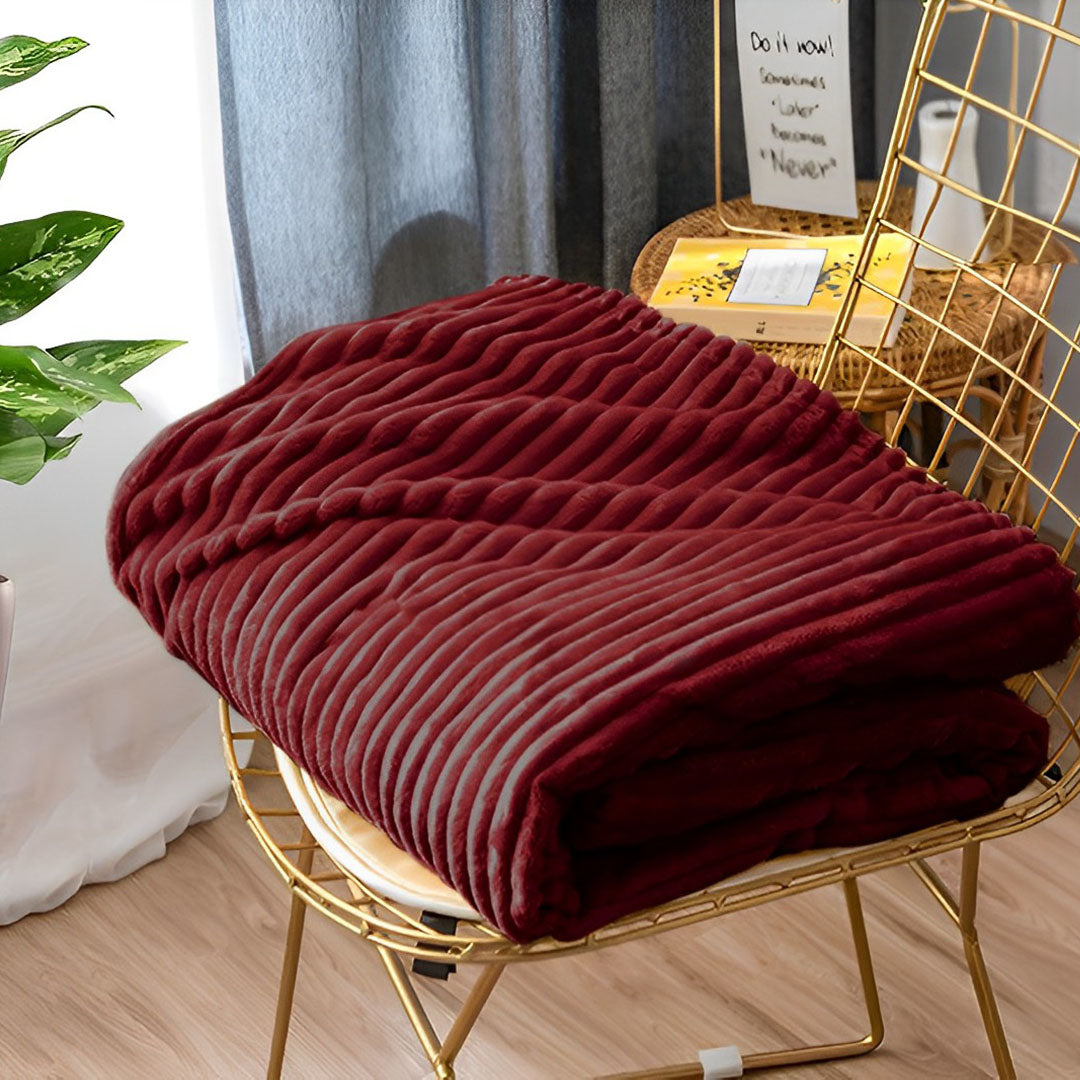 SOGA Throw Blanket Warm Cozy Striped Pattern Thin Flannel Coverlet Fleece Bed Sofa Comforter