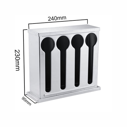 SOGA Stainless Steel Buffet Restaurant Spoon Utensil Holder Storage Rack 4 Holes