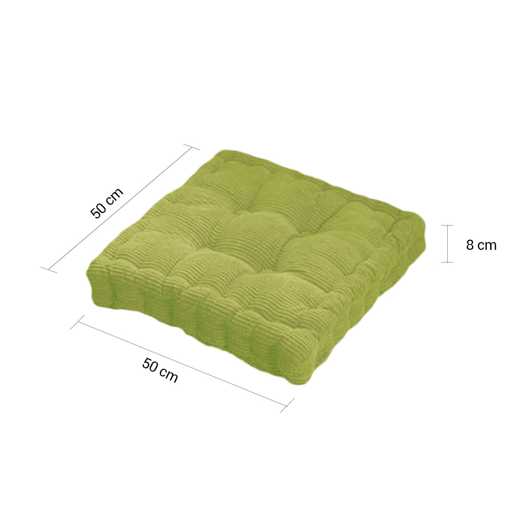 SOGA Green Square Cushion Soft Leaning Plush Backrest Throw Seat Pillow Home Office Sofa Decor