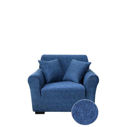 Anyhouz 1 Seater Sofa Cover Plain Blue Style and Protection For Living Room Sofa Chair Elastic Stretchable Slipcover