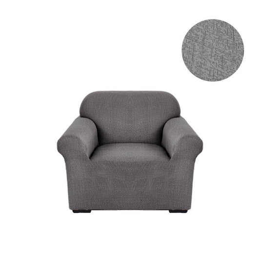 Anyhouz 1 Seater Sofa Cover Solid Gray Style and Protection For Living Room Sofa Chair Elastic Stretchable Slipcover