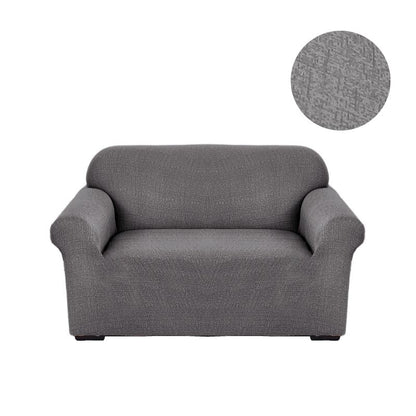 Anyhouz 2 Seater Sofa Cover Solid Gray Style and Protection For Living Room Sofa Chair Elastic Stretchable Slipcover